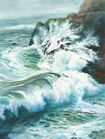 Breakers, watercolor painting