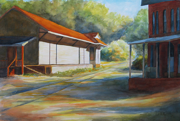 Ellijay Station, watercolor painting