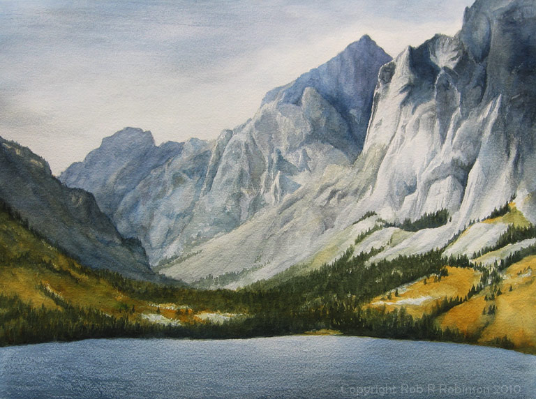 Leigh Creek Valley, Grand Tetons, watercolor painting