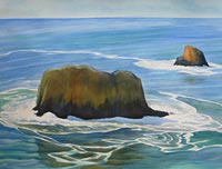 Off Cape Meares, watercolor painting