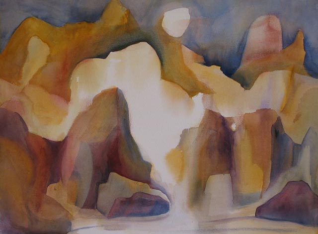 Leigh Creek Valley, Grand Tetons, watercolor painting