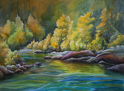 Little North Santiam, watercolor painting