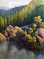 Rogue Riverbank, painted collage